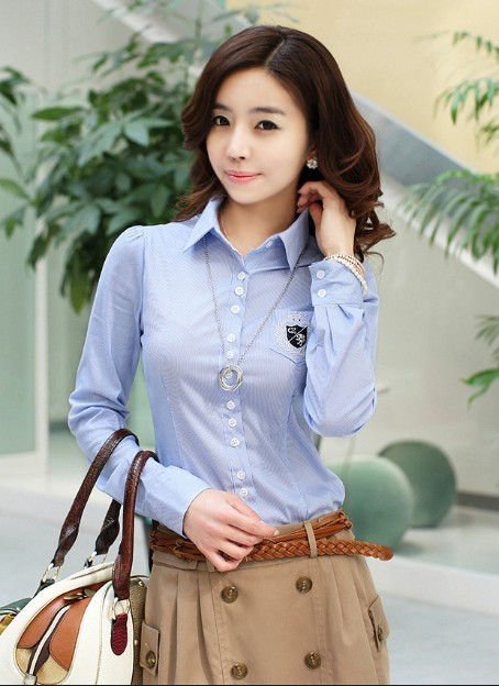 Free shipping New Hot sell women fashion OL Dress shirts/lady Career shirt ladies High quality slim blouse,/S/M/L/XL X1862