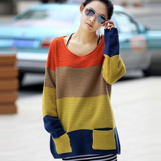 Free shipping! New Hot winter Women sweaters geometry Pullovers Loose women's cashmere sweater geometric Knit dress,4 color