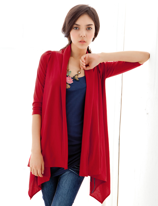 Free shipping New irregular hem sleeve the long smock windbreaker jacket 7 colors#Y504