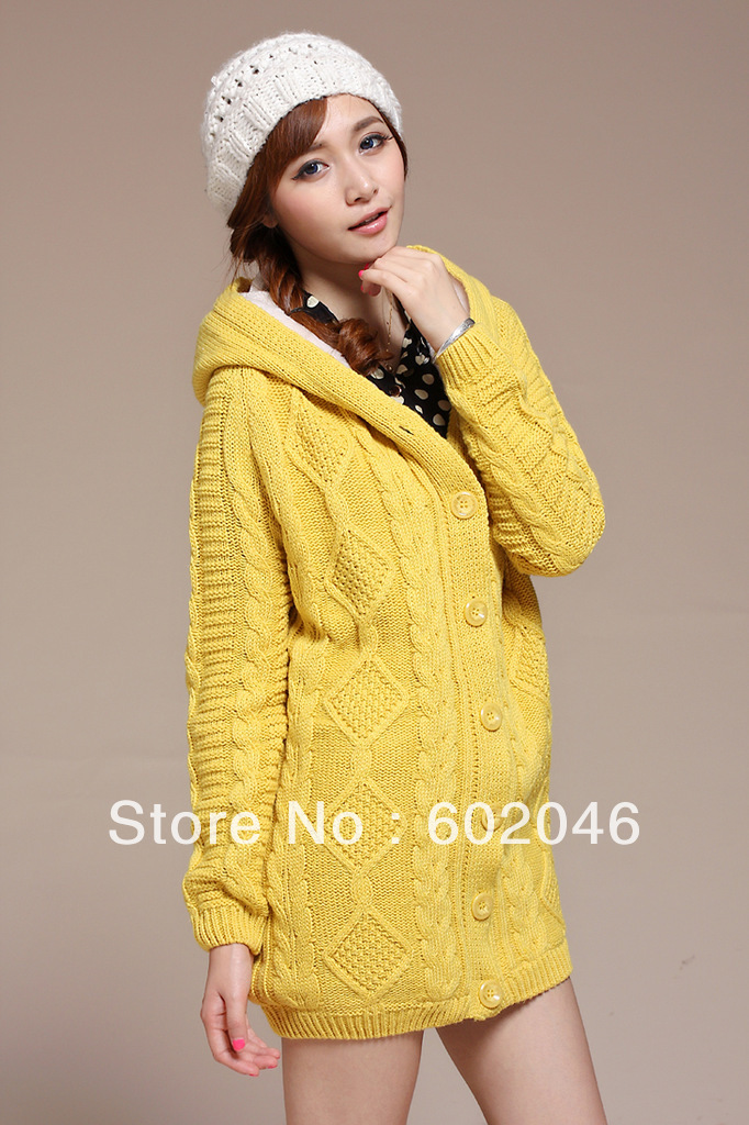 FREE SHIPPING NEW KOREAN PURE COLOR HOODED CARDIGAN FASHION LEISURE FEMALE PARAGRAPH CARDIGAN COAT+A VARIETY OF COLOR OPTIONAL