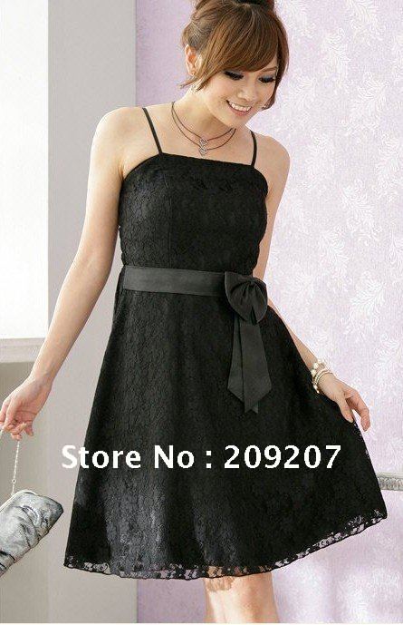 Free shipping !New Lace Evening dress Cocktail Dress  black Wholesale and Retail
