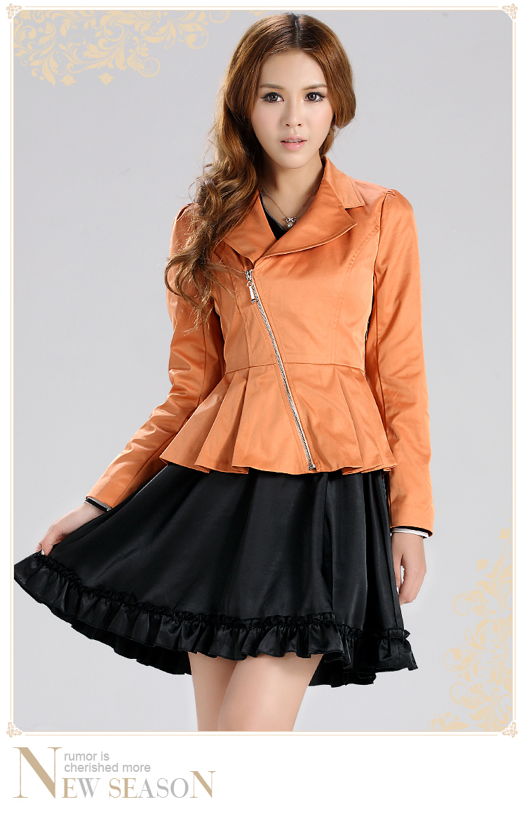 Free Shipping New Lady Elegant slim long-sleeved dress style jacket short paragraph women's coat C1211154