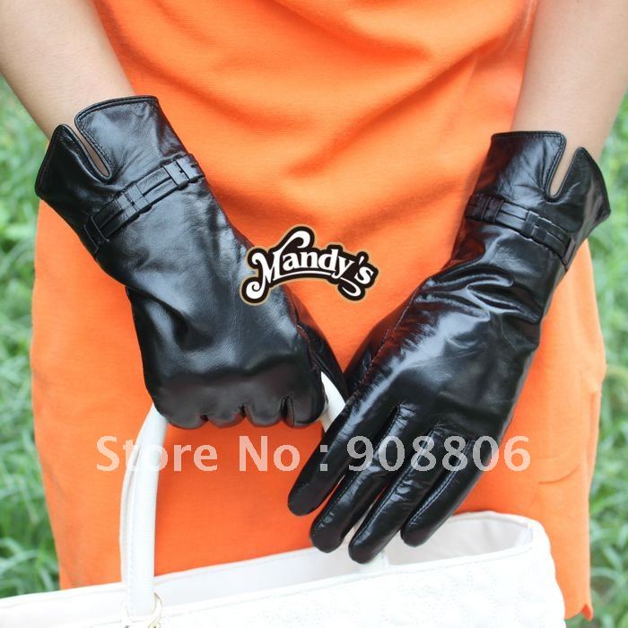 free shipping ! new lady fashion genuine sheepskin leather gloves mitten  -G018