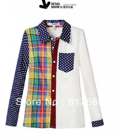 Free shipping- NEW long sleeve casual shirts/fashion women shirts S~XL size 100% cotton-hot!