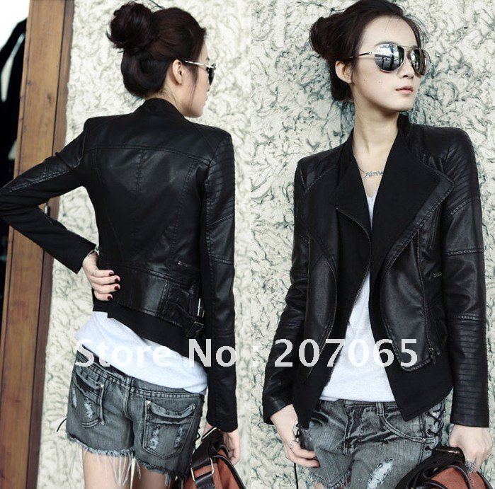 Free shipping New  motorcycle jackets, Europe and America,women short jackets,Ladies leather jackets size S,M,L,XL  2C