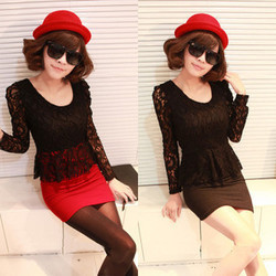 Free Shipping New mysterious sexy lace fake two-piece dress/Wholesale & Retail