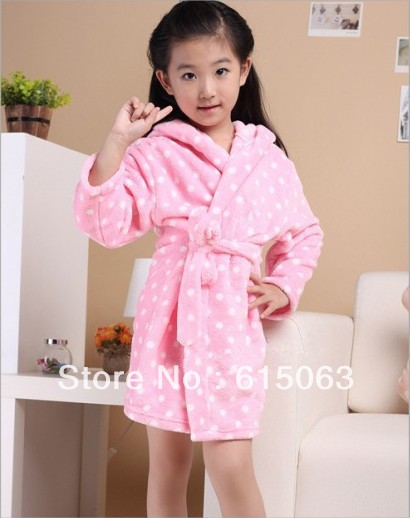Free shipping! New neutral children coral fleece bathrobe pajamas wholesale