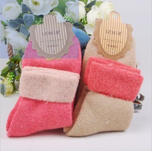 Free Shipping New product full loop napped wool socks, Upset wool socks ,Color matching flanging wool socks