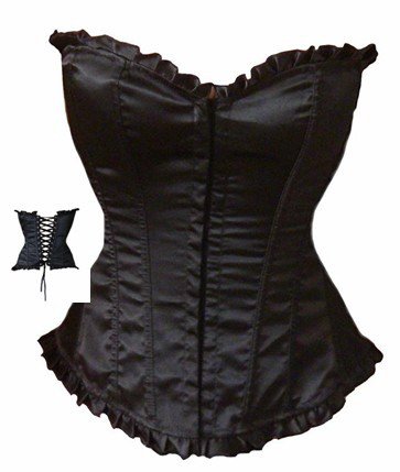 Free shipping!! New Sexy Black Corset With Matching Panty