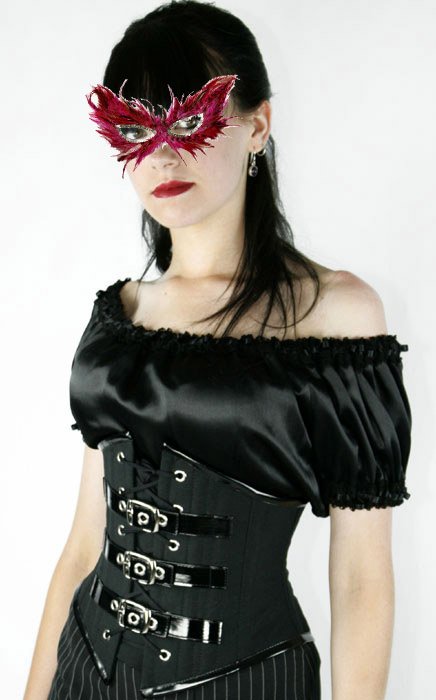 Free shipping!! New Sexy Black Under Bust Gothic Corset With G-string