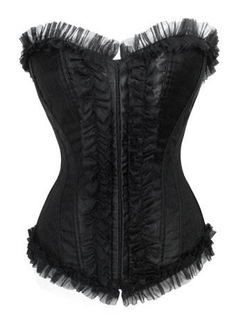 Free shipping!! New Sexy Burlesque Ruffled Corset with matching thong