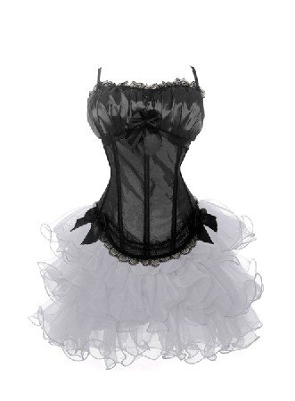 FREE SHIPPING! New sexy corset Bustier G-String + Mini Skirt