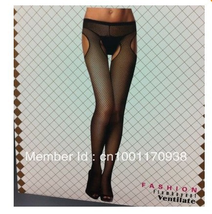 Free shipping  New Sexy Crotchless Pantyhose small mesh Fishnet Stocking Tights 4open Dress