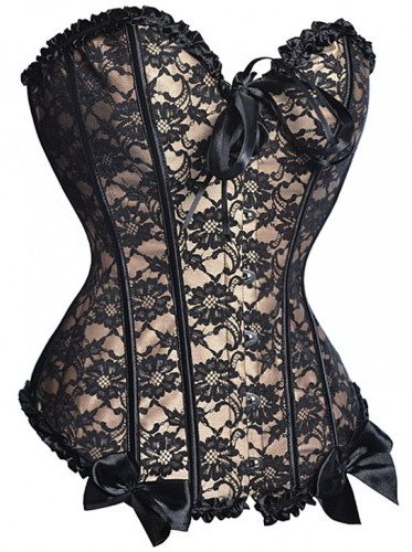 Free shipping!! New Sexy  Lace and Bows Burlesque Corset
