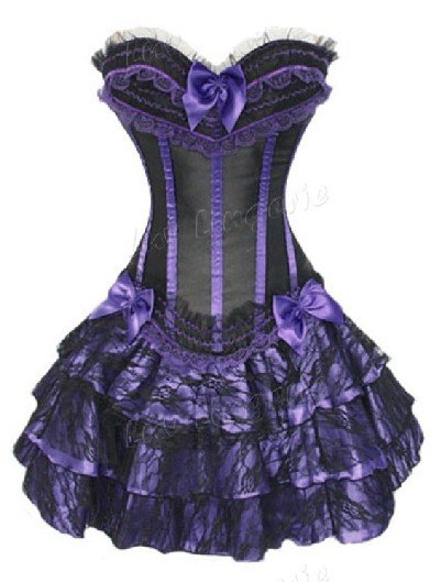 Free shipping New Sexy Purple & Black CORSET & G-String Sexy Lingerie Wholesale,Corset Dress