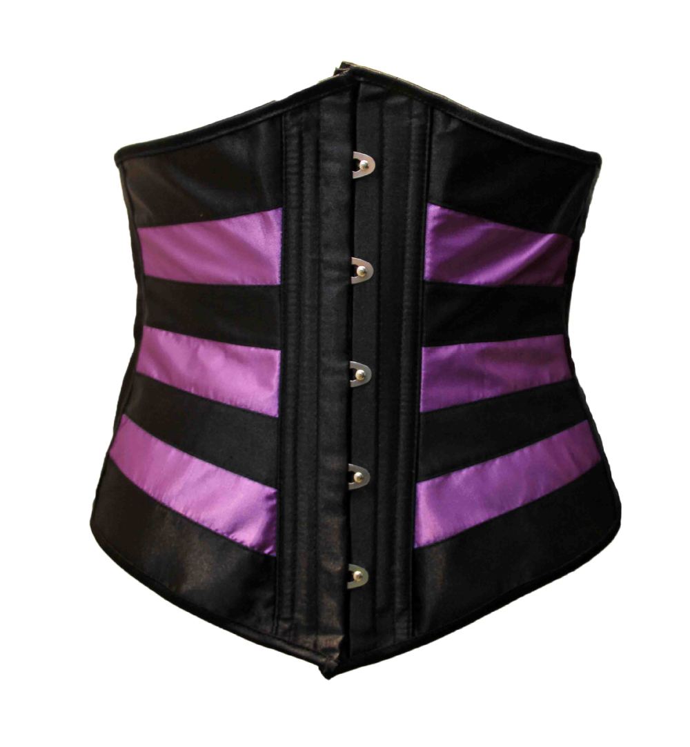 Free Shipping New Sexy Purple Black Stripe Brocade Corset Bustier Top Lace Up Boned Slim Costome Lingerie Intimate Free Shipping