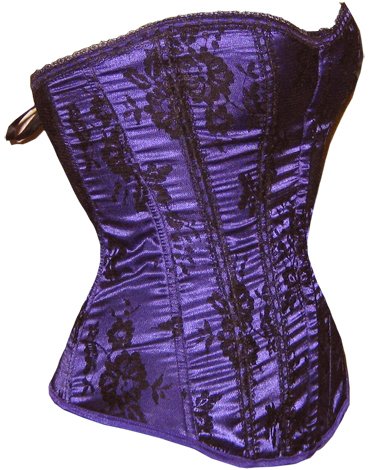 Free shipping!! New Sexy Purple sexy satin print corset