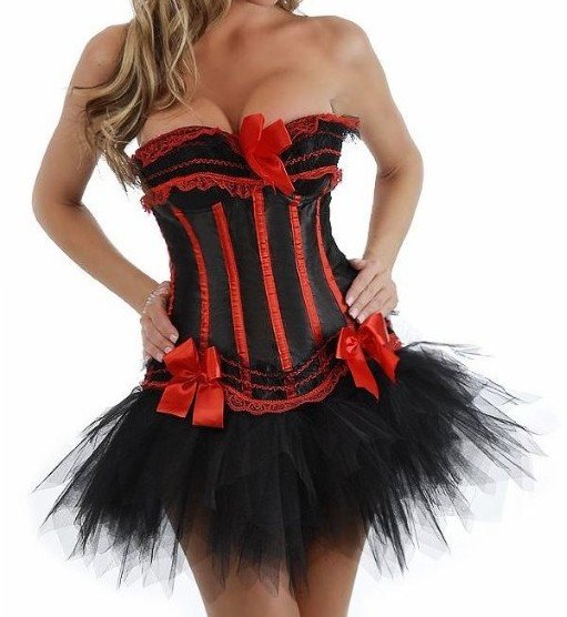 Free shipping!! New sexy Red & Black CORSET / G-String, sexy lingerie wholesale