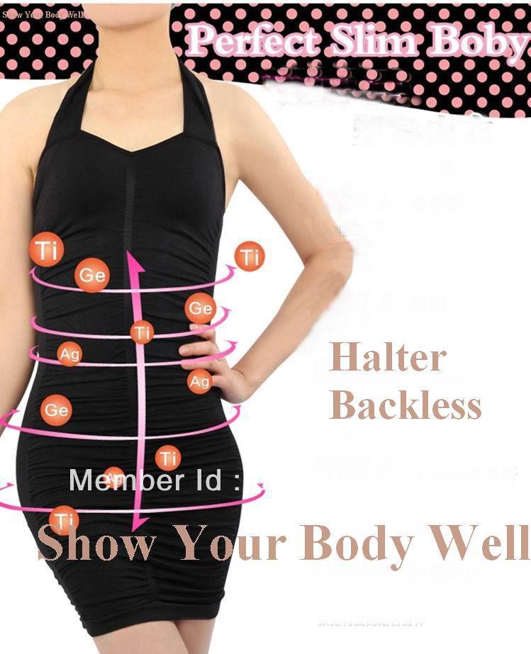 Free Shipping!! New Sexy Slimming Body Control Halter Backless Shapewear Slip Underwear Bodysuit