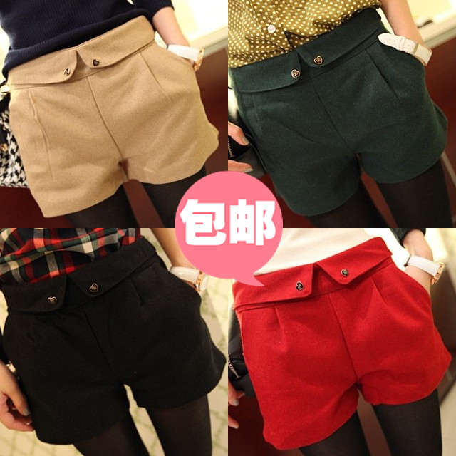Free shipping new shorts women fashion 2013,woolen suit shorts with vampish all-match roll up hem