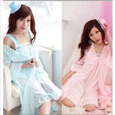 free shipping new silk satin adult sexy Sleepwear two colors for choosing(pink and blue)