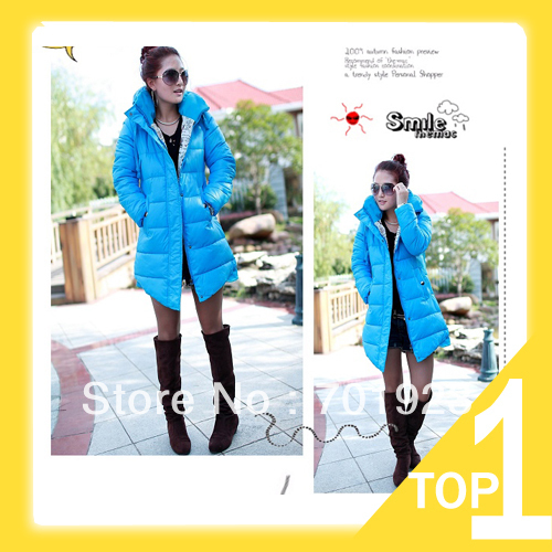 Free Shipping New Solid Color Hooded Thickening Sleeve Long Cotton Winter coat Cotton-padded coat Y6153