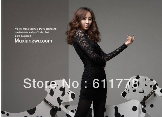 Free shipping! !New sophisticated lace women shirt, Slim sexy mini dress, black,