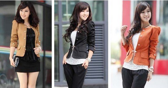 Free Shipping New Spring Fashion Women Slim fit Business Puffy Sleeves Suit Blazer Jacket Coat