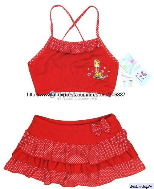 free shipping new style 10sets/lot wholesale baby BIKINI swim wear, girl's printed skirt swimsuit, kids swimming suits/GTK-002