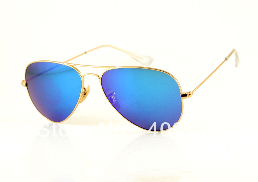 Free shipping New style Designer sunglass Brand sunglass men's/woman's Fashion sunglass Gold frame Blue Iridium lens 58mm