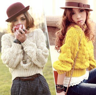free shipping new style lady winter o-neck long sleeve bat sweater women's Casual knitwear sweater smock 2 colors
