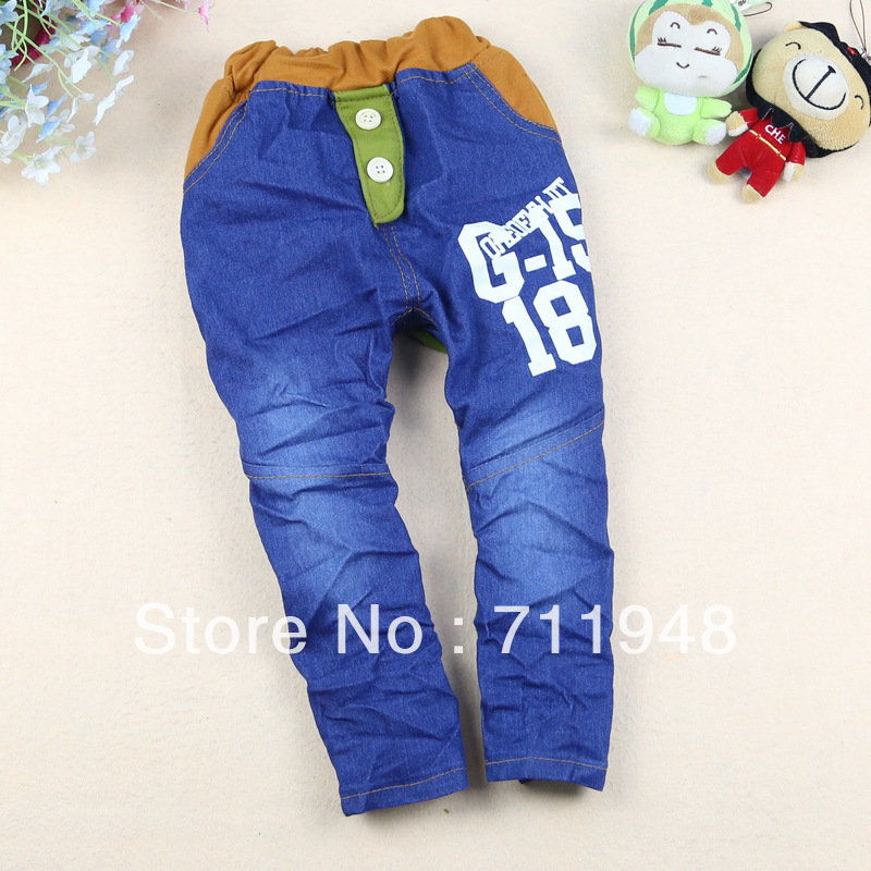 Free Shipping!New Style!!New spring Personalized printing dimensional pocket boys jeans children's pants