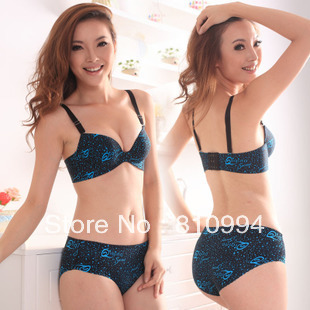 Free shipping new style one piece seamless push up bra and panties women's adjustable lette bra set A5553 wholesale/retail