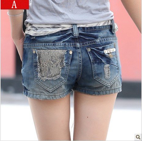 Free shipping new summer denim shorts women the frayed loose tidal Female shorts hot pants, hot shorts jeans female cattle-G227