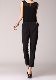 Free Shipping New Summer Sleeveless  Womens Jumpsuit,white  and Black Rompers jumpsuits for women