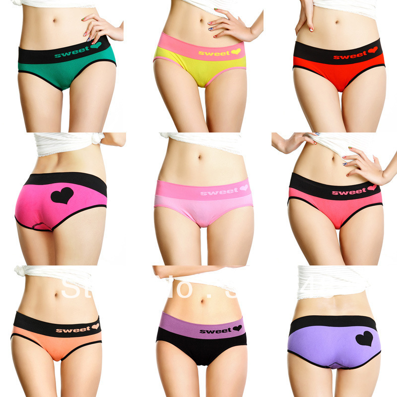Free shipping New sweet Heart-shaped seamless carry buttock lady briefs/ pants/underwear(9 colors)