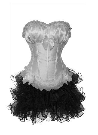 FREE SHIPPING! New  Underwear Skirt White Bustier+G-String+Mini Skirt