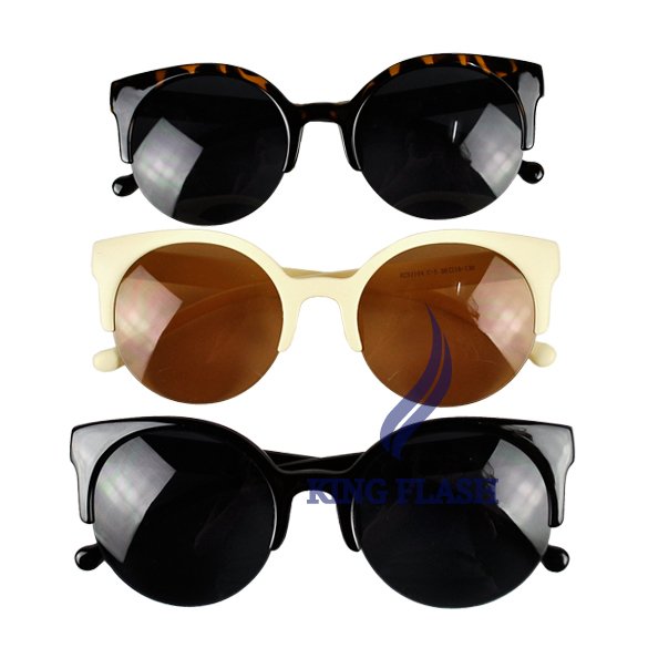 Free Shipping New Unisex Designer Semi-Rimless Super Round Circle Cat Eye Retro Sunglasses 5635