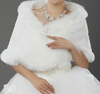 Free Shipping New Wedding Dress Bridal Accessories Faux Fur Wrap Coat BW8983