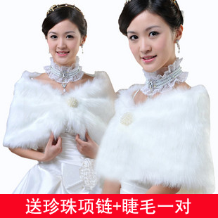 free shipping new Wedding dress wool  Bride accessories Bridal Wraps party dress pearl necklace