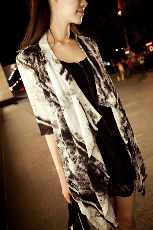 Free shipping New Western Novelty shoulder pads sensible temperament chiffon jacket