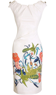 Free shipping! New white dress 2013 Print dress cotton slim sleeveless one-piece dress dk106
