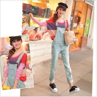 Free shipping new wild loose piece pants, jeans, suspenders,  denim coveralls-G141