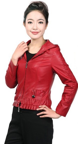 Free shipping !!! New Women's brand fashion Thin waist sheepskin genuine leather Locomotive leather Coat Jacket / L-4XL