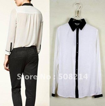 Free shipping New Women's Europestyle Blouse Ladies Square Collar White Shirts Dress Shirts