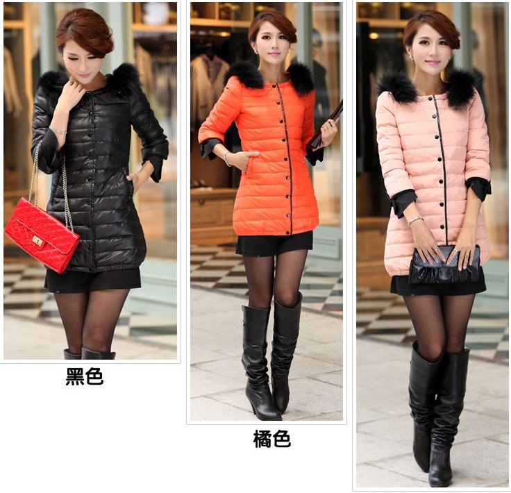 Free shipping!New Women's long down coat  warm coats Outwear Jackets 3 colors size:S/M/L