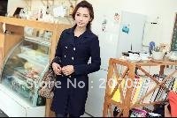 Free Shipping New Womens Long Sleeve Double-breasted Lapel Coat SIZE S/M/L/XL