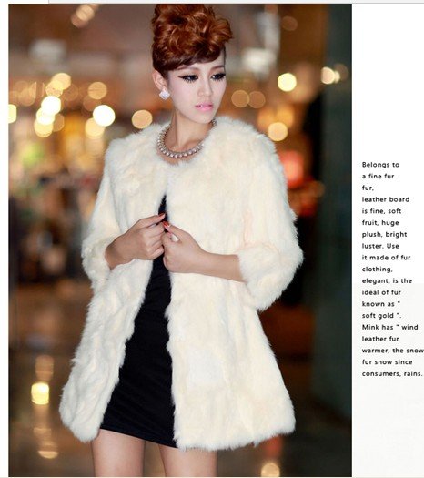 Free shipping New Womens luxury leather rabbit hair long stylish women Haining fur coat female