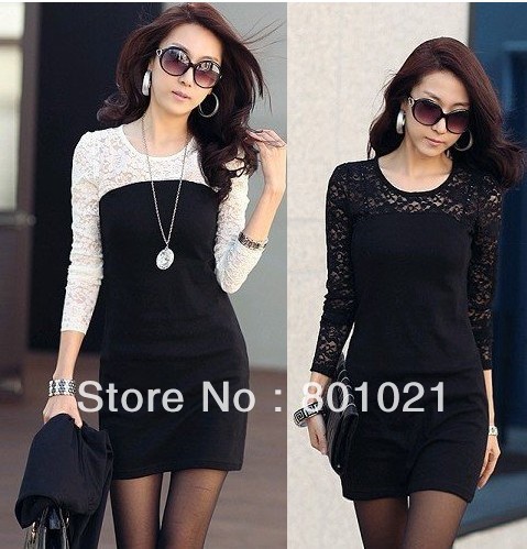 free shipping New year Christmas women ladies sexy cotton lace dres maxi casual dresses S M L XL for spring autumn promotio