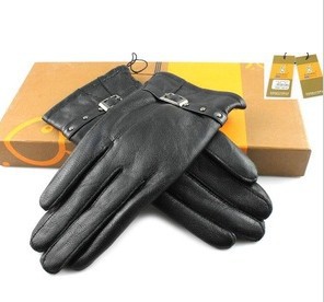 free shipping newest brand Warm ladies fashion genuine leather gloveslined femalesheepskin with velvet cycling gloves